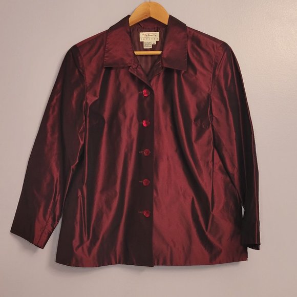 ๐ Talbots Petites Iridescent Silk Jacket - Picture 3 of 8